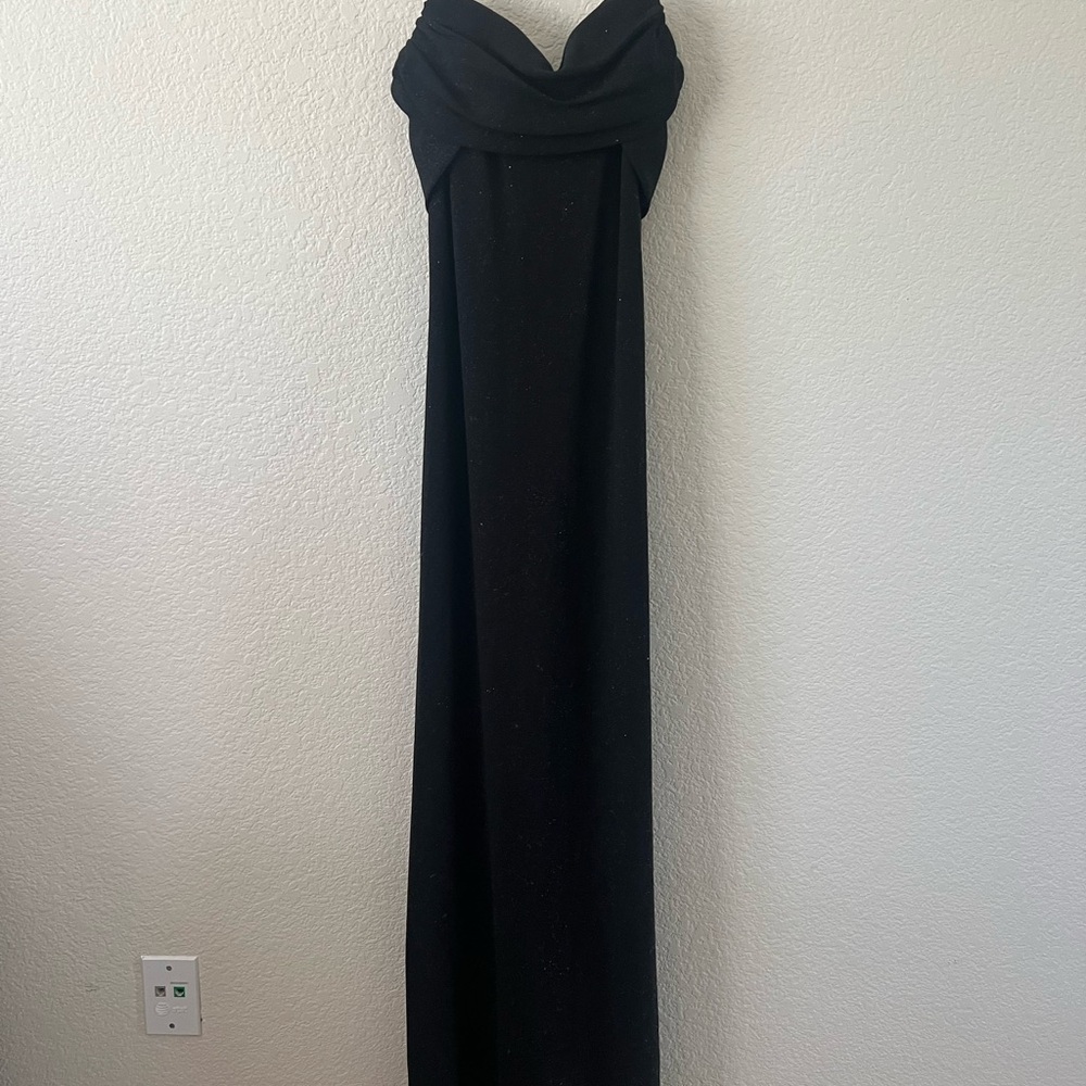Betsy & Adam Black Strapless Sweetheart Gown